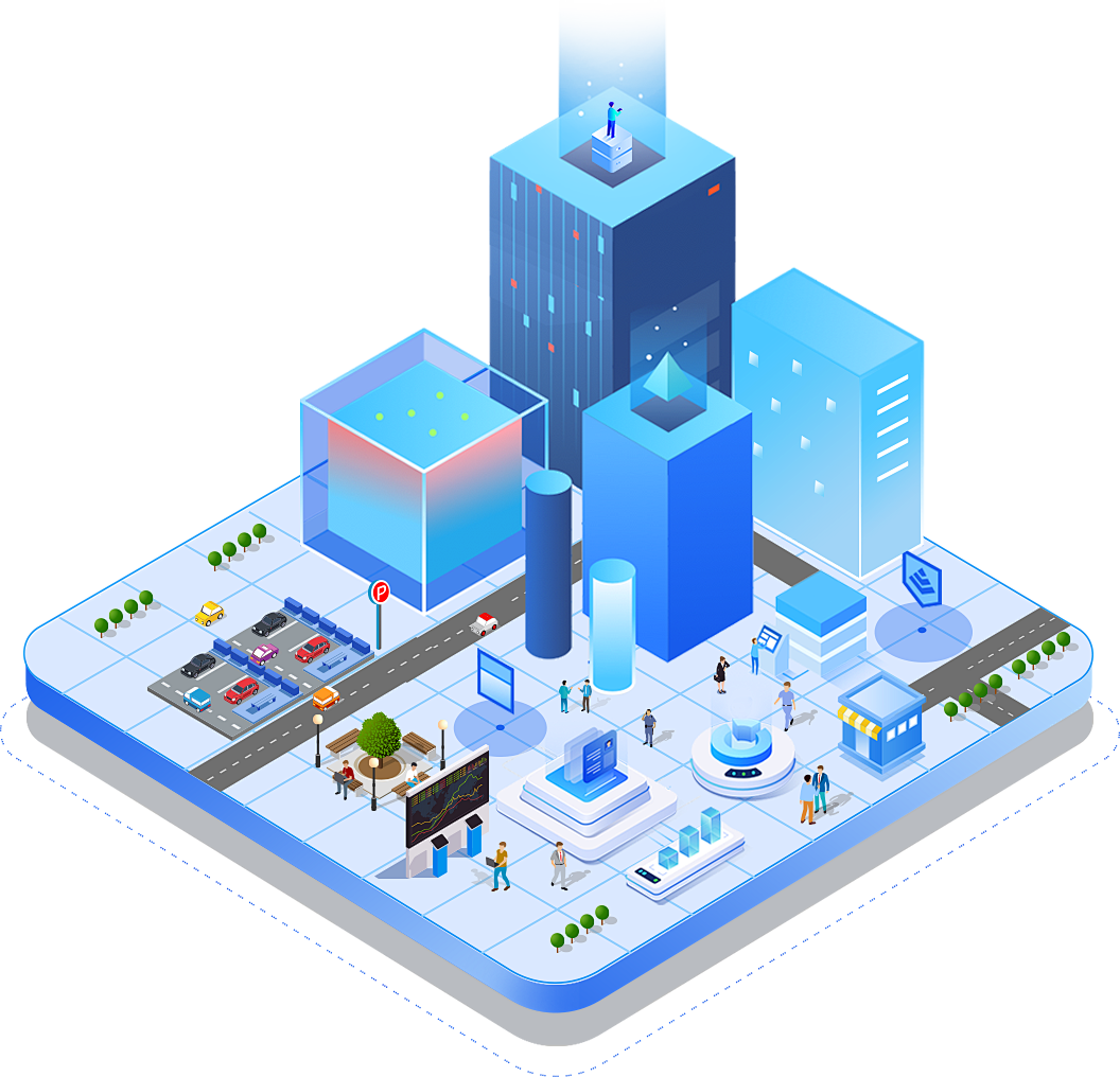 智慧楼宇园区管理系统3D示意图